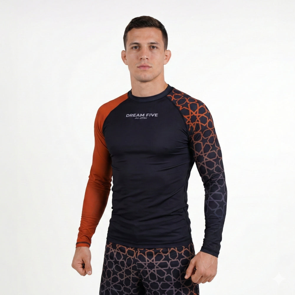 RASHGUARD STAR HOMME MARRON