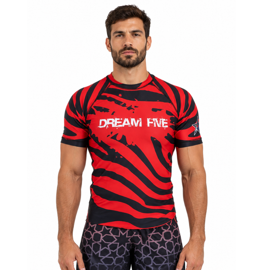 RASHGUARD STAR HOMME ROUGE ZEBRE