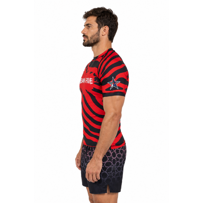 RASHGUARD STAR HOMME ROUGE ZEBRE
