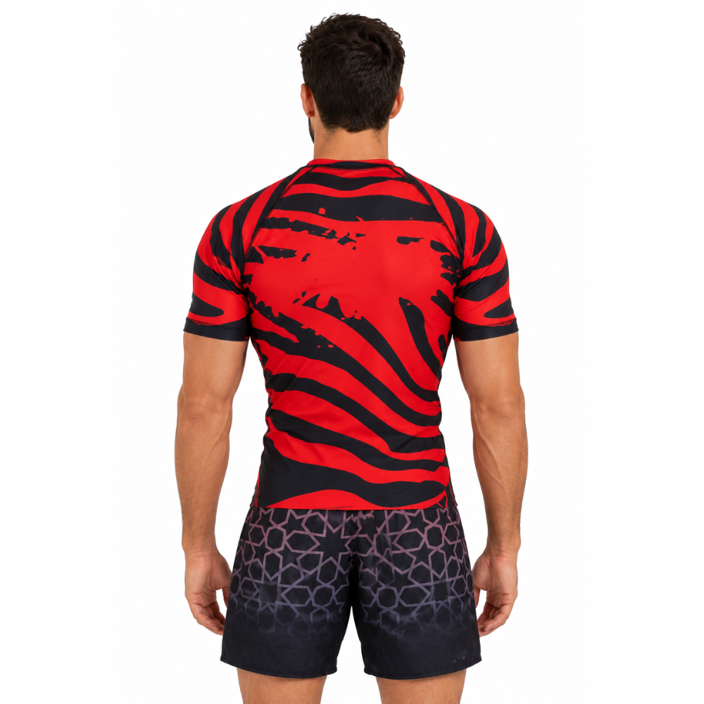 RASHGUARD STAR HOMME ROUGE ZEBRE